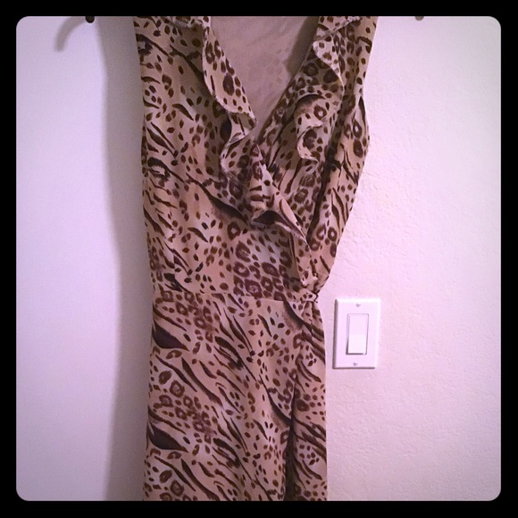 LONG CROSS OVER DRESS, SLEEVELESS - Picture 1 of 2